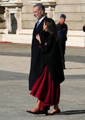 Spanish King Felipe VI and Queen Letizia with Frank Walter Steinmeier and Elke Budenbender during a official ceremony for Germany Republic President on occasion his official visit to Spain in RoyalPalace in Madrid on Wednesday, 26 November 2025. Cordon Press