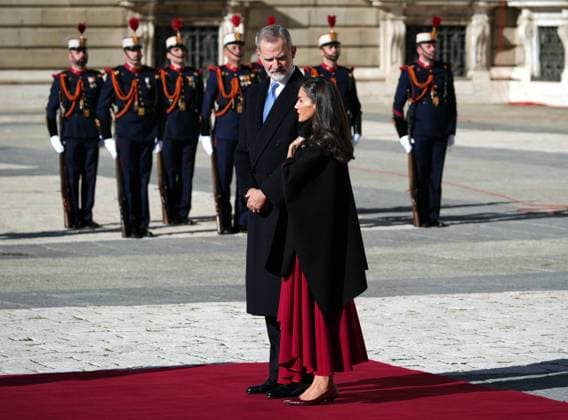 Spanish King Felipe VI and Queen Letizia with Frank Walter Steinmeier and Elke Budenbender during a official ceremony for Germany Republic President on occasion his official visit to Spain in RoyalPalace in Madrid on Wednesday, 26 November 2025. Cordon Press