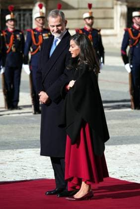 Spanish King Felipe VI and Queen Letizia with Frank Walter Steinmeier and Elke Budenbender during a official ceremony for Germany Republic President on occasion his official visit to Spain in RoyalPalace in Madrid on Wednesday, 26 November 2025. Cordon Press