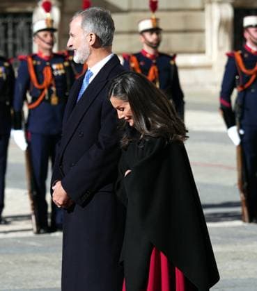 Spanish King Felipe VI and Queen Letizia with Frank Walter Steinmeier and Elke Budenbender during a official ceremony for Germany Republic President on occasion his official visit to Spain in RoyalPalace in Madrid on Wednesday, 26 November 2025. Cordon Press
