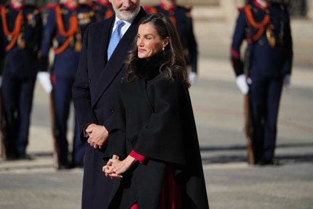 Spanish King Felipe VI and Queen Letizia with Frank Walter Steinmeier and Elke Budenbender during a official ceremony for Germany Republic President on occasion his official visit to Spain in RoyalPalace in Madrid on Wednesday, 26 November 2025. Cordon Press