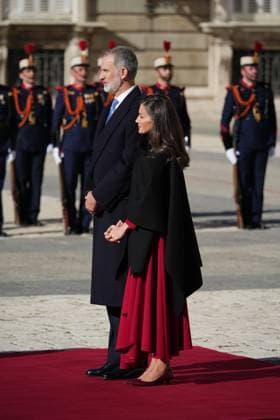 Spanish King Felipe VI and Queen Letizia with Frank Walter Steinmeier and Elke Budenbender during a official ceremony for Germany Republic President on occasion his official visit to Spain in RoyalPalace in Madrid on Wednesday, 26 November 2025. Cordon Press
