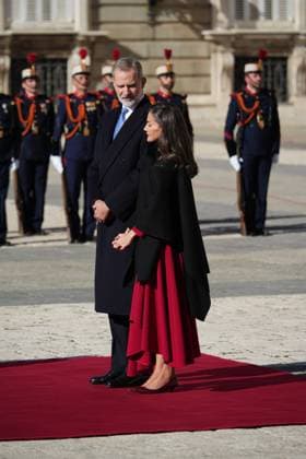 Spanish King Felipe VI and Queen Letizia with Frank Walter Steinmeier and Elke Budenbender during a official ceremony for Germany Republic President on occasion his official visit to Spain in RoyalPalace in Madrid on Wednesday, 26 November 2025. Cordon Press