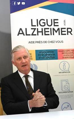 The King Visits Alzheimer Cafe JUPRELLE, BELGIUM - NOVEMBER 26 : King Philippe participates in a session of the Alzheimer Café in Juprelle, a ViADem municipality (dementia-friendly city or municipality). The Alzheimer Café is a meeting place where people with Alzheimer s disease, their loved ones, carers, healthcare providers and other interested parties can meet in a warm and informal atmosphere. Over snacks and drinks, they talk about daily life with the disease and work to break down taboos. It is not a medical consultation or therapy, but a place where people can get information, share experiences, find support and reduce loneliness. The meetings are organised by De Ligue Nationale Alzheimer Liga ASBL vzw Vog, chaired by Baroness Hen  Copyright: xBertxVanxDenxBrouckex