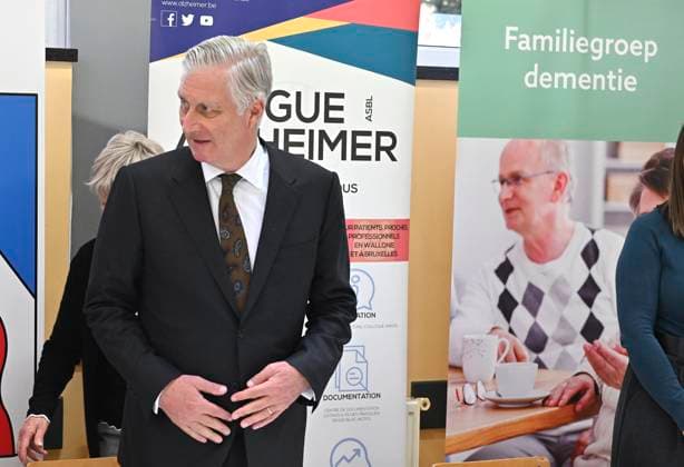 The King Visits Alzheimer Cafe JUPRELLE, BELGIUM - NOVEMBER 26 : King Philippe participates in a session of the Alzheimer Café in Juprelle, a ViADem municipality (dementia-friendly city or municipality). The Alzheimer Café is a meeting place where people with Alzheimer s disease, their loved ones, carers, healthcare providers and other interested parties can meet in a warm and informal atmosphere. Over snacks and drinks, they talk about daily life with the disease and work to break down taboos. It is not a medical consultation or therapy, but a place where people can get information, share experiences, find support and reduce loneliness. The meetings are organised by De Ligue Nationale Alzheimer Liga ASBL vzw Vog, chaired by Baroness Hen  Copyright: xBertxVanxDenxBrouckex