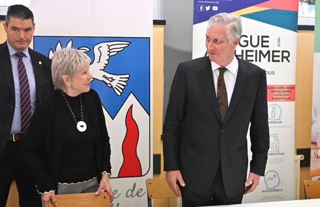The King Visits Alzheimer Cafe JUPRELLE, BELGIUM - NOVEMBER 26 : King Philippe participates in a session of the Alzheimer Café in Juprelle, a ViADem municipality (dementia-friendly city or municipality). The Alzheimer Café is a meeting place where people with Alzheimer s disease, their loved ones, carers, healthcare providers and other interested parties can meet in a warm and informal atmosphere. Over snacks and drinks, they talk about daily life with the disease and work to break down taboos. It is not a medical consultation or therapy, but a place where people can get information, share experiences, find support and reduce loneliness. The meetings are organised by De Ligue Nationale Alzheimer Liga ASBL vzw Vog, chaired by Baroness Hen  Copyright: xBertxVanxDenxBrouckex