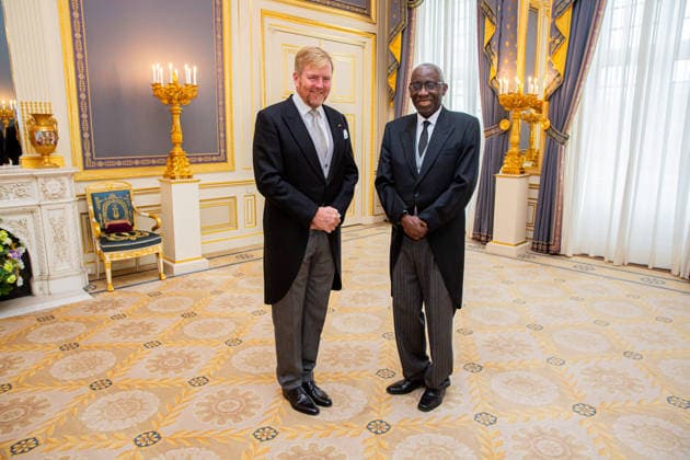 26-11-2025 Palace King Willem-Alexander during the credentials (geloofsbrieven) of the Ambassador of the Republic of Haiti, His Excellency A. Nicolas, at palace Noordeinde in The Hague. Â  Copyright: xPPEx