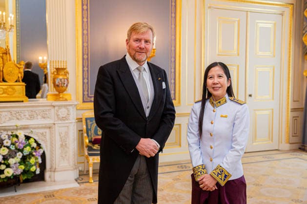 26-11-2025 Palace King Willem-Alexander during the credentials (geloofsbrieven) of the Ambassador of the Kingdom of Cambodia, Her Excellency S. Kimsour, at palace Noordeinde in The Hague. Â  Copyright: xPPEx