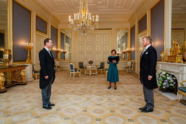 26-11-2025 Palace King Willem-Alexander during a meeting with mr. A.J. van Doesum raadsheer in de belastingkamer van de Hoge Raad der Nederlanden at palace Noordeinde in The Hague. Â  Copyright: xPPEx