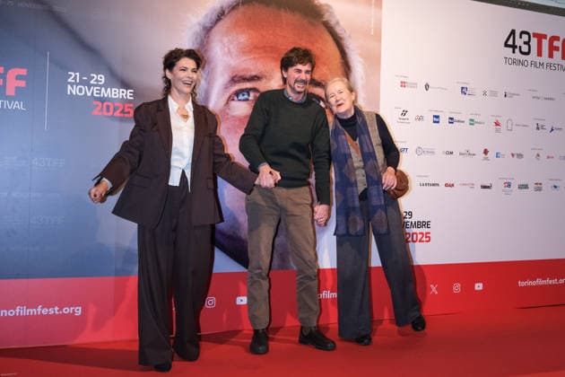 November 26, 2025, Turin, Italy: (L to R) Celeste Casciaro, Dominique Sanda and Edoardo Winspeare attend the 43rd Torino Film Festival. Turin Italy - ZUMAs197 20251126_aaa_s197_040 Copyright: xDavidexDixLallax