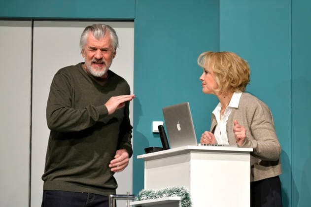 Daniel Morgenroth and Susanne Eisenkolb at the photo rehearsal for the play Der Neurosen Kavalier at the Schlosspark Theater Berlin, 26 11 2025 Foto:xM.xBehrensx xFuturexImagex neurosenkavalier_5109