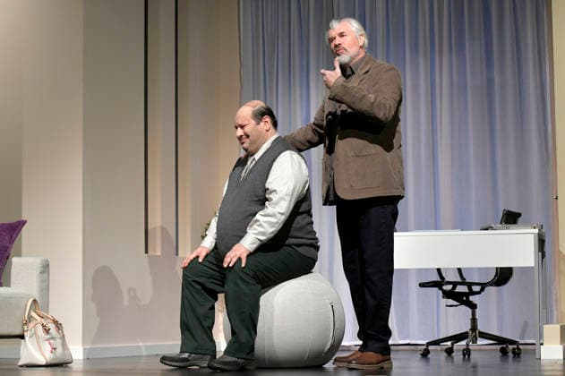 Georgios Tsivanoglou and Daniel Morgenroth at the photo rehearsal for the play Der Neurosen Kavalier at the Schlosspark Theater Berlin, 26 11 2025 Foto:xM.xBehrensx xFuturexImagex neurosenkavalier_5118