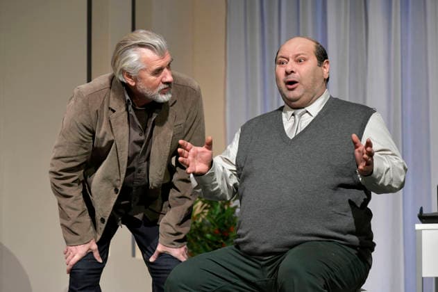 Daniel Morgenroth and Georgios Tsivanoglou at the photo rehearsal for the play Der Neurosen Kavalier at the Schlosspark Theater Berlin, 26 11 2025 Foto:xM.xBehrensx xFuturexImagex neurosenkavalier_5122