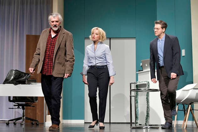 Daniel Morgenroth, Susanne Eisenkolb and Manolo Palma at the photo rehearsal for the play Der Neurosen Kavalier at the Schlosspark Theater Berlin, 26 11 2025 Foto:xM.xBehrensx xFuturexImagex neurosenkavalier_5150