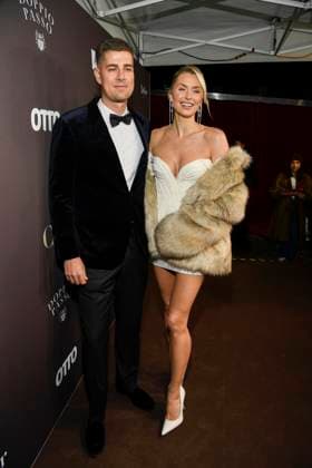 Berlin abb Lena Gercke Model hostess with boyfriend Dustin Schöne Schoene at the Magical Christmas Ball of LeGer by Lena Gercke at Claerchens Ballhaus Berlin on 26 11 2025 Berlin Germany