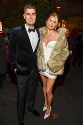 Berlin abb Lena Gercke Model hostess with boyfriend Dustin Schöne Schoene at the Magical Christmas Ball of LeGer by Lena Gercke at Claerchens Ballhaus Berlin on 26 11 2025 Berlin Germany