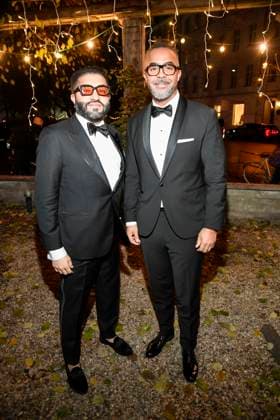 Berlin abb Patrick Owomoyela on the right with his husband as a guest at the Magical Christmas Ball of LeGer by Lena Gercke at Claerchens Ballhaus Berlin on 26 11 2025 Berlin Germany