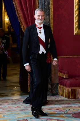 Spanish King Felipe VI and Queen Letizia with Frank Walter Steinmeier and Elke Budenbender during a gala dinner at RoyalPalace due to the official trip of Germany Republic President to Spain in Madrid on Wednesday, 26 November 2025. Cordon Press