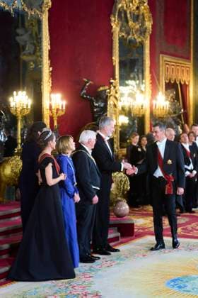 Spanish King Felipe VI and Queen Letizia with Frank Walter Steinmeier and Elke Budenbender during a gala dinner at RoyalPalace due to the official trip of Germany Republic President to Spain in Madrid on Wednesday, 26 November 2025. Cordon Press