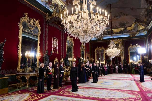Spanish King Felipe VI and Queen Letizia with Frank Walter Steinmeier and Elke Budenbender during a gala dinner at RoyalPalace due to the official trip of Germany Republic President to Spain in Madrid on Wednesday, 26 November 2025. Cordon Press