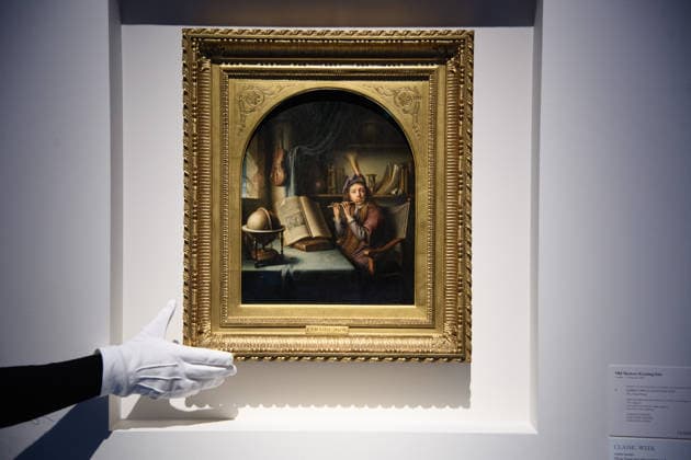 Christie s Old Masters Evening Sale Auction - Christie s King Street, London, UK Art handlers The Flute Player by Gerrit Dou (est. Â£2m - Â£3m) as part of Christie s Old Masters Evening Sale Auction which will take place on 2nd December 2025 - Christie s King Street, London, England, UK on Thursday 27 November, 2025., Credit:Justin Ng Avalon UK, England, London, Christie s King Street  Copyright: xJustinxNgx xAvalonx 1054924933