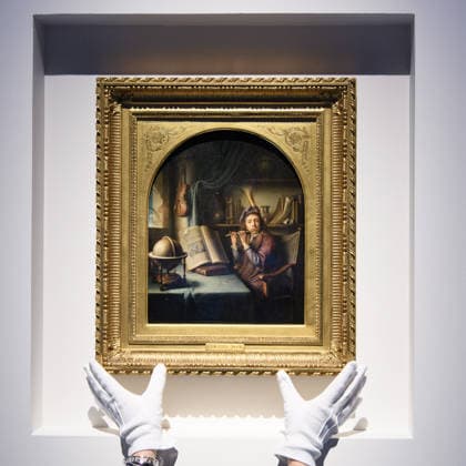Christie s Old Masters Evening Sale Auction - Christie s King Street, London, UK Art handlers The Flute Player by Gerrit Dou (est. Â£2m - Â£3m) as part of Christie s Old Masters Evening Sale Auction which will take place on 2nd December 2025 - Christie s King Street, London, England, UK on Thursday 27 November, 2025., Credit:Justin Ng Avalon UK, England, London, Christie s King Street  Copyright: xJustinxNgx xAvalonx 1054924941