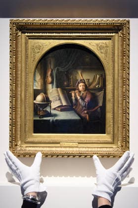 Christie s Old Masters Evening Sale Auction - Christie s King Street, London, UK Art handlers The Flute Player by Gerrit Dou (est. Â£2m - Â£3m) as part of Christie s Old Masters Evening Sale Auction which will take place on 2nd December 2025 - Christie s King Street, London, England, UK on Thursday 27 November, 2025., Credit:Justin Ng Avalon UK, England, London, Christie s King Street  Copyright: xJustinxNgx xAvalonx 1054924946