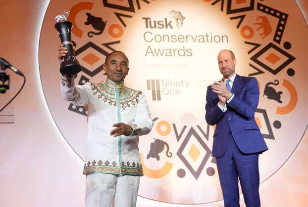 Tusk Conservation Awards Kumara Wakjira poses with his award during the Tusk Conservation Awards at The Savoy Hotel in central London. Picture date: Wednesday November 26, 2025., Credit:Avalon.red Avalon UK, London  Copyright: xAvalon.redx xAvalonx 1054940352