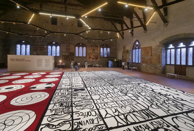 Matt Mullican s largest work, exhibited at the Palazzo della Ragione in Bergamo Alta, is a symbolic system composed of signs, diagrams, pictograms, and symbols.  Copyright: xLucaxPontix xipa-agency.netx xLucaxPonti Ipaxagencyx IPA_Agency_IPA68468058
