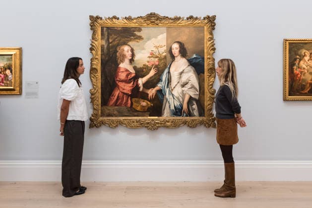 November 28, 2025, London, England, United Kingdom: Staff members look at a painting titled The Cheeke Sisters: Double portrait of Essex, Countess of Manchester (circa 1617Ã¢â‚¬1658) and her sister, Anne, later Countess of Warwick and.Clanricarde (1620Ã¢â‚¬after 1683), three-quarter-length, in a landscape by Sir Anthony van Dyck, estimate: 400,000 - 600,000 GBP during a photocall at Sotheby s auction house ahead of Old Master & 19th Century Paintings Sales. London United Kingdom - ZUMAs371 20251128_zip_s371_007 Copyright: xWiktorxSzymanowiczx