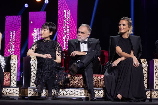 22nd Marrakech International Film Festival Opening Ceremony Celine Song, Karim Aïnouz, Julia Ducournau attends the during the 22nd Marrakech International Film Festival Opening Ceremony on November 28, 2025 in Paris, France. Photo by Nasser Berzane ABACAPRESS.COM Paris France  Copyright: xBerzanexNasser ABACAx