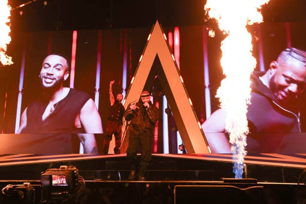 JLS bring their The Club Is Alive: 2025 Hits Tour to the O2 arena London United Kingdom Friday 28 November 2025. Aston Merrygold, JB Gill (Jonathan Benjamin Gill) of JLS performing on their The Club Is Alive: 2025 Hits Tour at the O2 arena London, United Kingdon on Friday 28 November 2025., Credit:Ray Hill Avalon  Copyright: xRayxHillx xAvalonx 1055274417