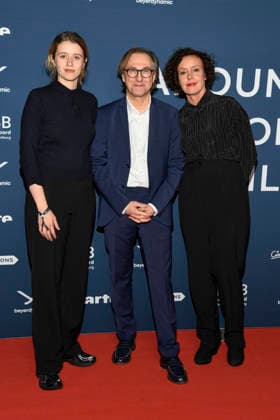 ABBberlin Katharina Stark Bernhard Karl and Maria Schrader i as guests on the red carpet at the festival opening AROUND THE WORLD IN 14 FILMS at Cinestar Kino in der Kulturbrauerei Berlin on 28 11 2025 Berlin Germany