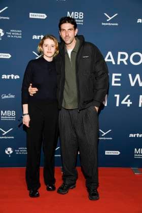 ABBberlin Katharina Stark and Fabian Stumm as guests on the red carpet at the festival opening AROUND THE WORLD IN 14 FILMS at Cinestar Kino in der Kulturbrauerei Berlin on 28 11 2025 Berlin Germany