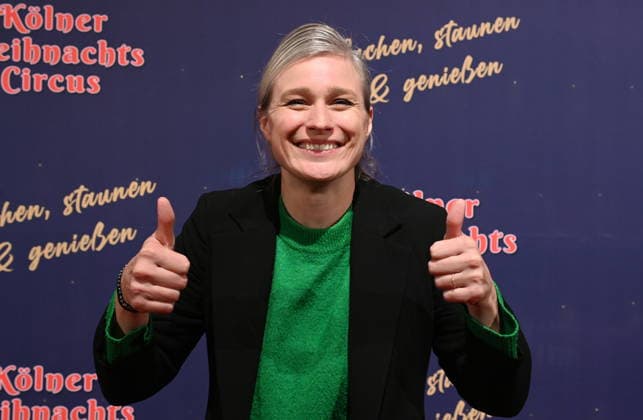 Sportswoman Britta Heidemann attends the premiere of the 10 Cologne Christmas Circus