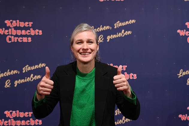 Sportswoman Britta Heidemann attends the premiere of the 10 Cologne Christmas Circus