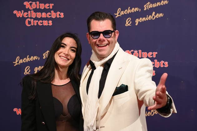 Presenter and entertainer Dennis Schick and his wife Liliana attend the premiere of the 10th Cologne Christmas Circus