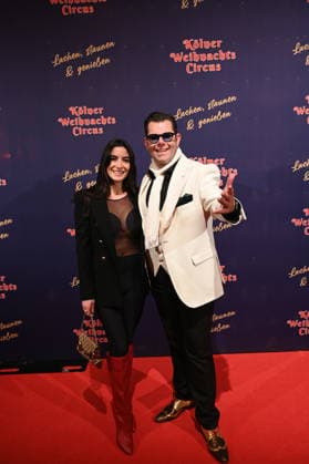 Presenter and entertainer Dennis Schick and his wife Liliana attend the premiere of the 10th Cologne Christmas Circus