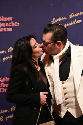 Presenter and entertainer Dennis Schick and his wife Liliana attend the premiere of the 10th Cologne Christmas Circus