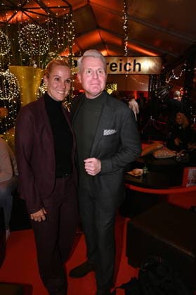 Entertainer Guido Cantz and his wife Natalie attend the premiere of the 10th Cologne Christmas Circus