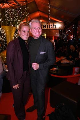 Entertainer Guido Cantz and his wife Natalie attend the premiere of the 10th Cologne Christmas Circus
