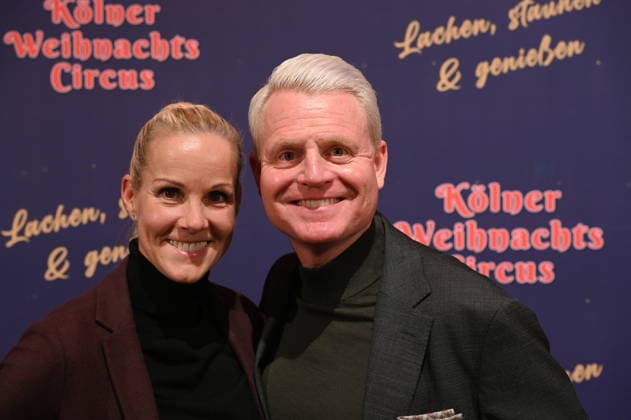 Entertainer Guido Cantz and his wife Natalie attend the premiere of the 10th Cologne Christmas Circus