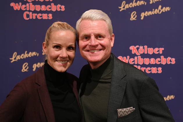 Entertainer Guido Cantz and his wife Natalie attend the premiere of the 10th Cologne Christmas Circus