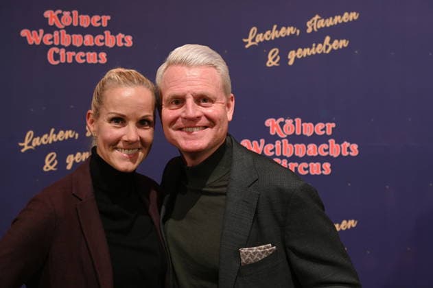 Entertainer Guido Cantz and his wife Natalie attend the premiere of the 10th Cologne Christmas Circus