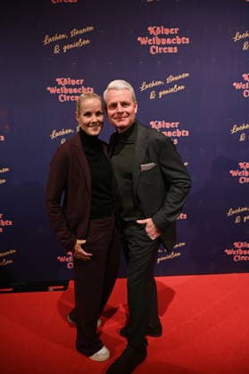 Entertainer Guido Cantz and his wife Natalie attend the premiere of the 10th Cologne Christmas Circus