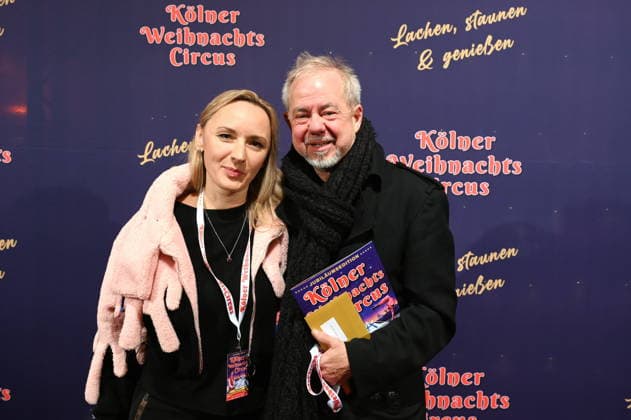 Musician Helmut Zerlett and his wife Natalia attend the premiere of the 10th Cologne Christmas Circus