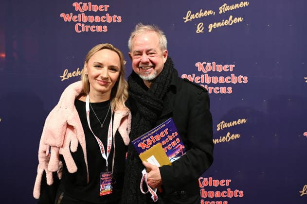 Musician Helmut Zerlett and his wife Natalia attend the premiere of the 10th Cologne Christmas Circus
