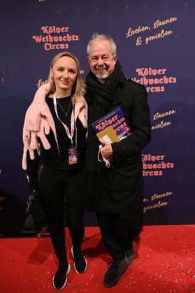 Musician Helmut Zerlett and his wife Natalia attend the premiere of the 10th Cologne Christmas Circus