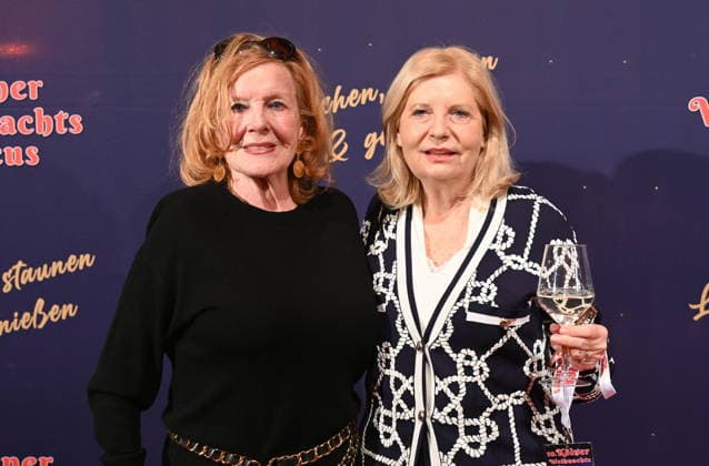 Actress Marianne Rogee and Sabine Postel, l r, attend the premiere of the 10th Cologne Christmas Circus