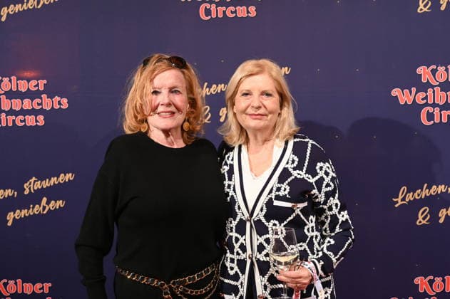 Actress Marianne Rogee and Sabine Postel, l r, attend the premiere of the 10th Cologne Christmas Circus
